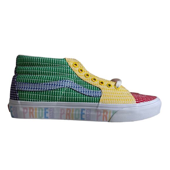 NWT Vans Sk8 Mid Sneaker Pride Multi True White Size M10 New VN0A3WM33WJ - Picture 1 of 7